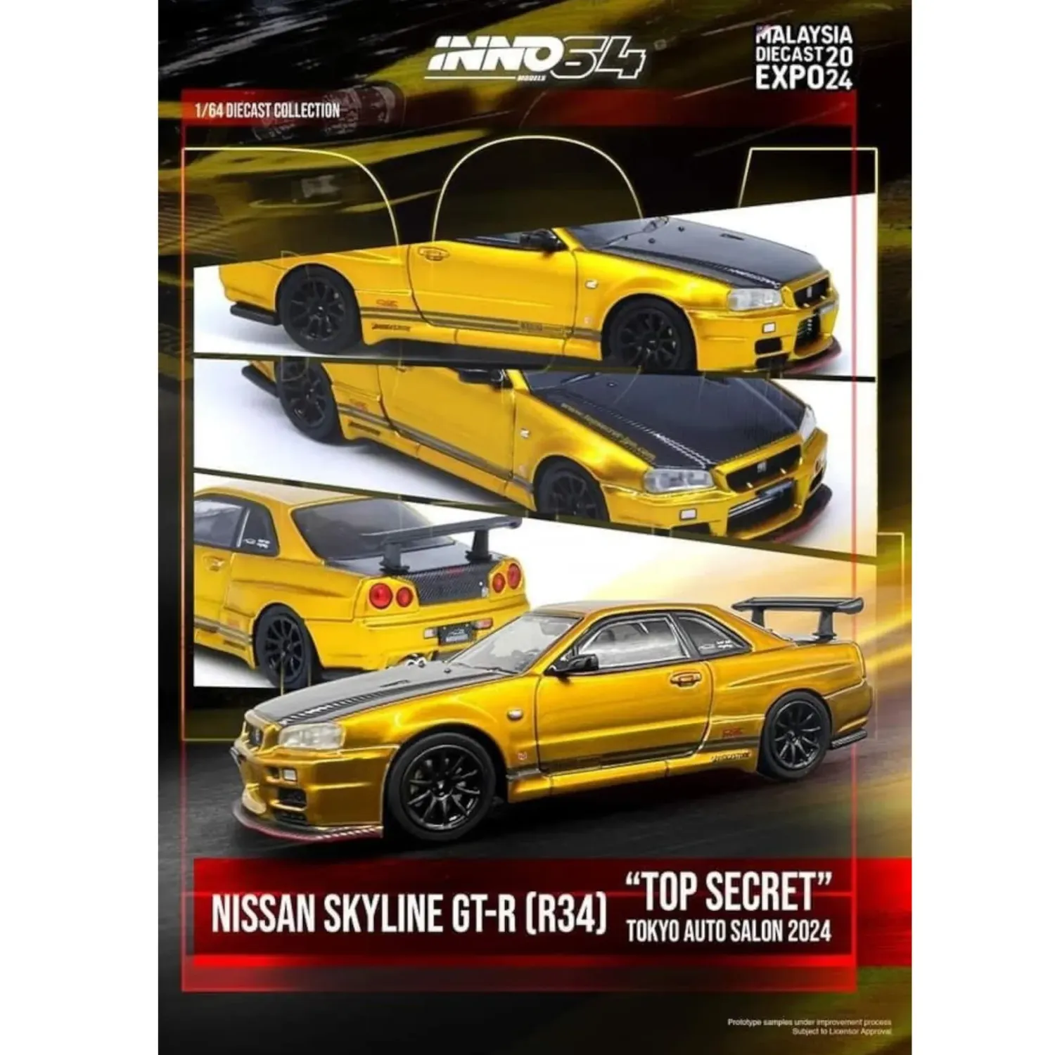 Inno64 Nissan Skyline R34 Top Secret Gold