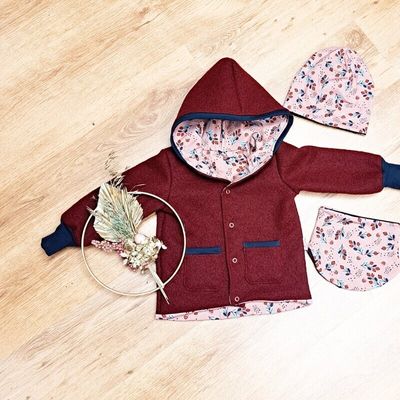 Wollwalk Jacke/Overall/Haube