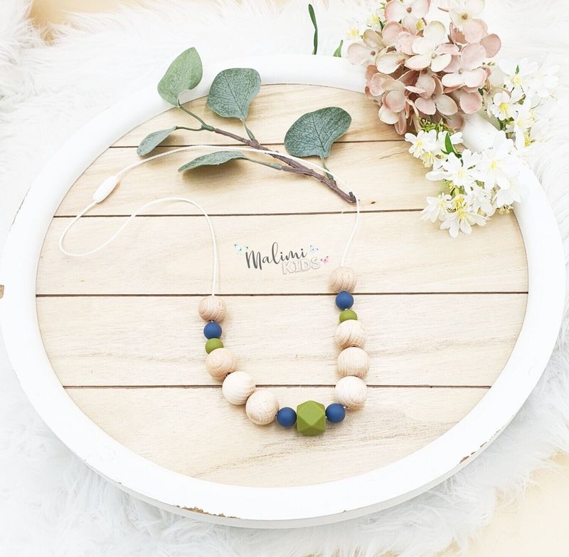 Stillkette olive/blau