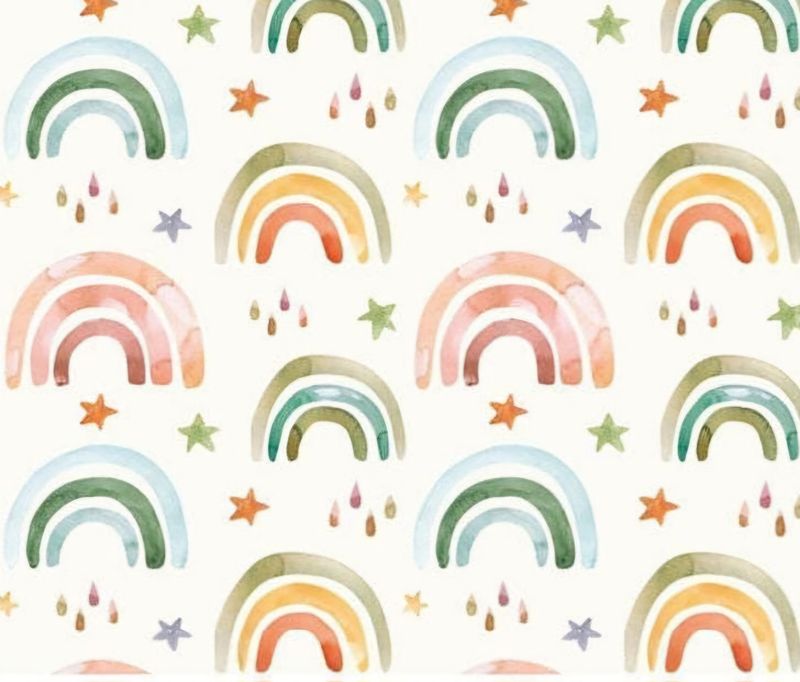 Knotenhaube Regenbogen pastell