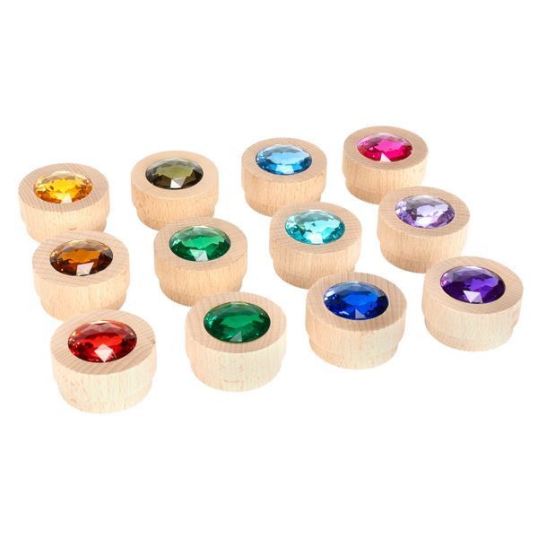Holz Funkelsteine 12er Set