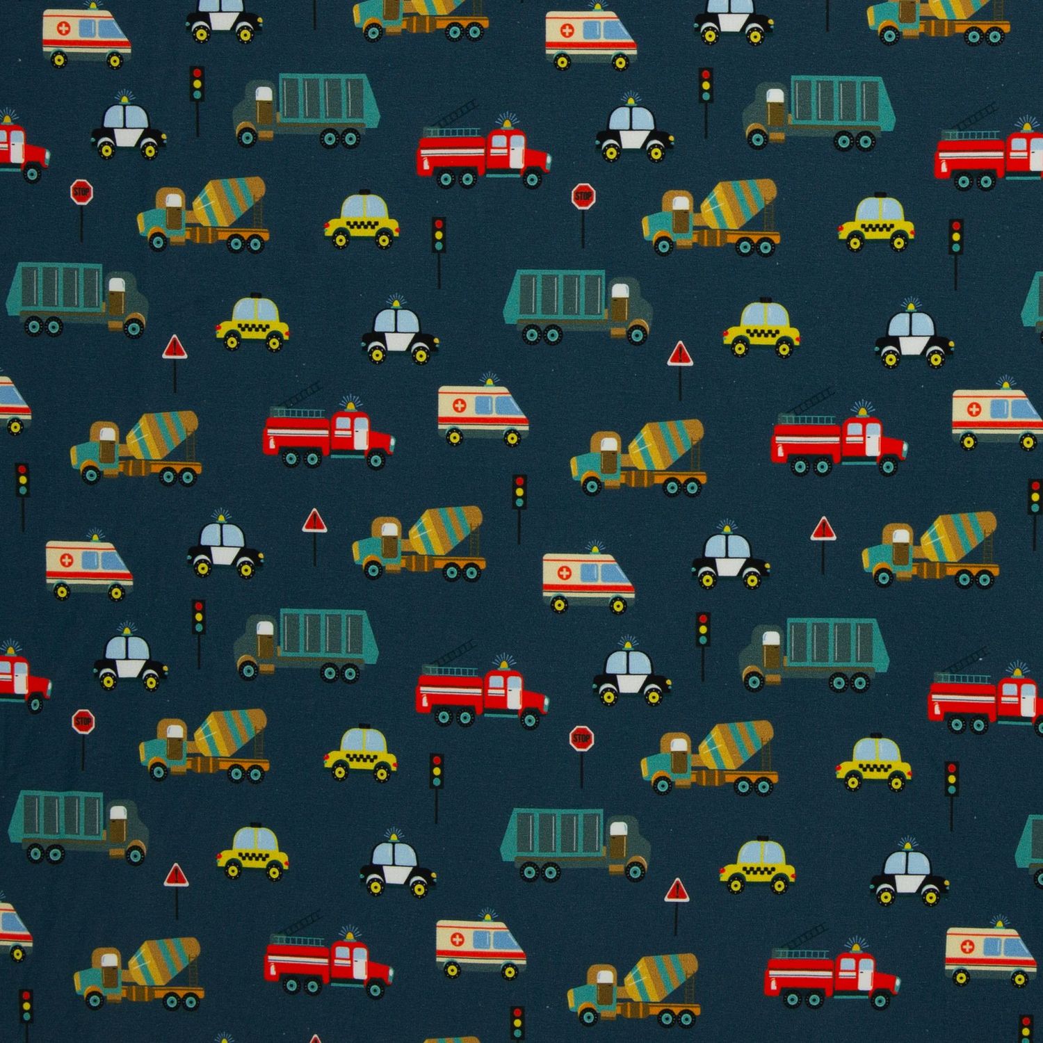 Schlafsack Baufahrzeuge petrol