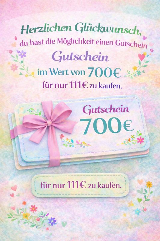 Gutschein 700€   Wert NUR FÜR VERTRIEBSPARTNER!!!!