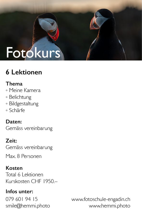 Grundkurs Fotografieren Wo und Wann?