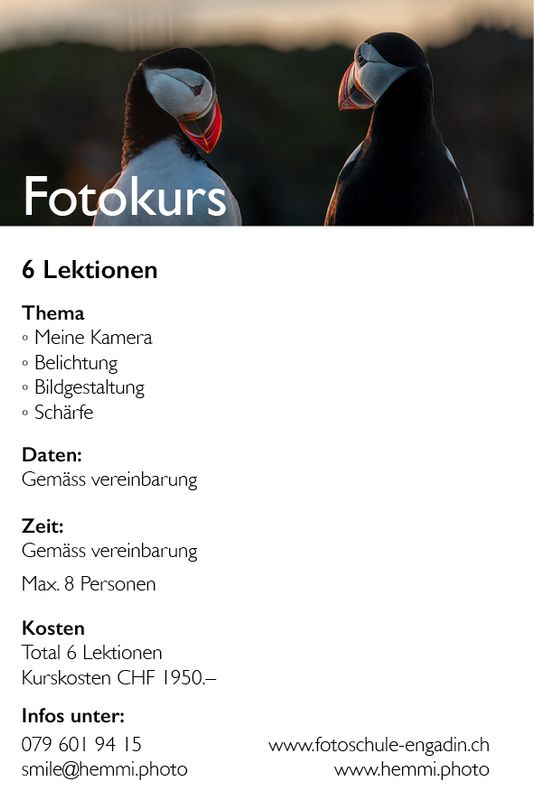 Grundkurs Fotografieren Wo und Wann?