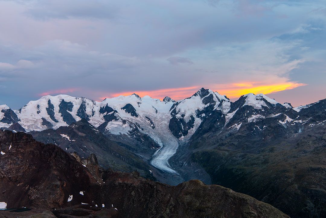 Abend über der Bernina