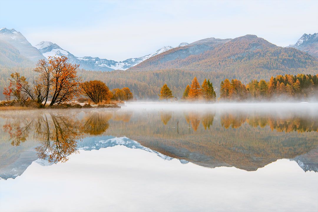 Nebel über dem Silsersee