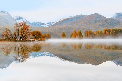 Nebel über dem Silsersee