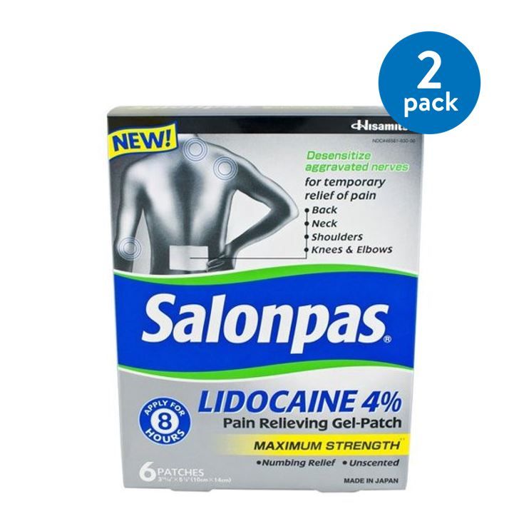SALONPAS LIDOCAINE 4% PATCHES 6CT