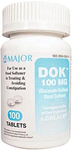 Major DOK Stool Softener Laxative Softgels  100 Mg  100 Count