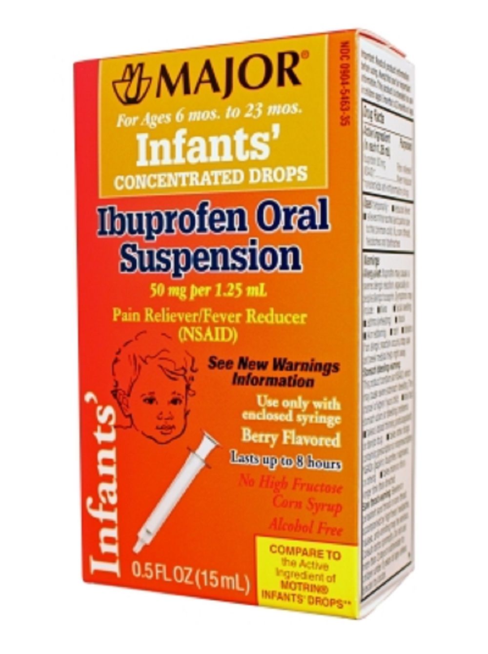 Major Infants  Ibuprofen Oral Suspension Berry Flavor Pain Reliever & Fever Reducer Syrup  40 Mg  0.5 Fl. Oz.