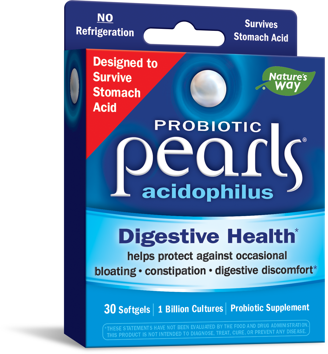 Nature’s Way Probiotic Pearls Acidophilus  1 Billion Live Cultures  30 Softgels