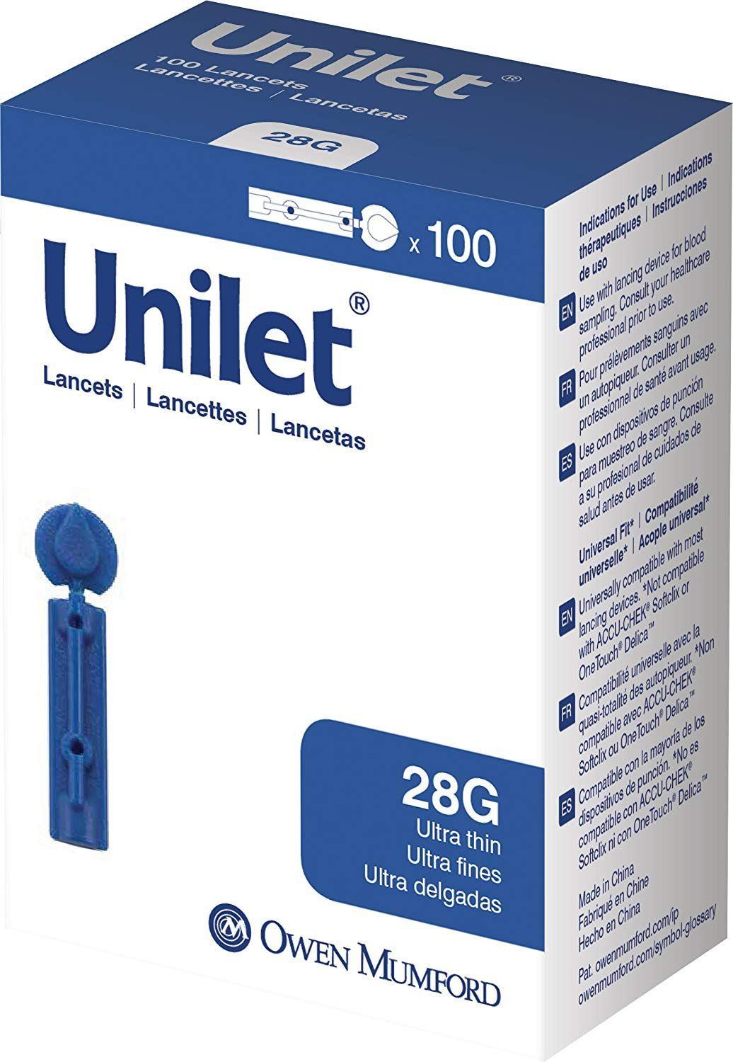 Owen Mumford Comfort Unilet Lancets  100 Count