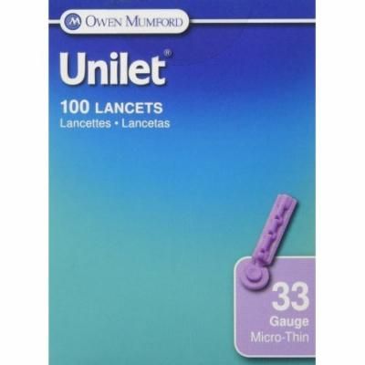 Unilet Sharepened Needle Unilet Lancets, 100 Ea