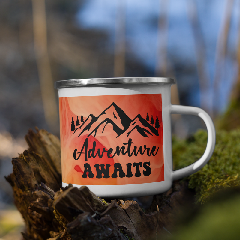 White Enamel Camping Mug