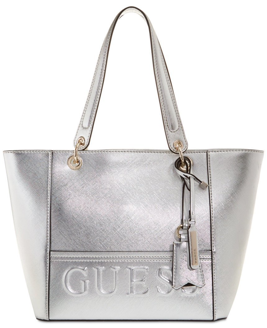 Guess Kamryn Extra-Large Tote Silver $79 FREE SHIPPING OR PICK UP