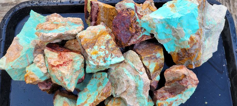 Natural Royston Ribbon Turquoise Rough Hard Untreated Tonopah NV - Half pound