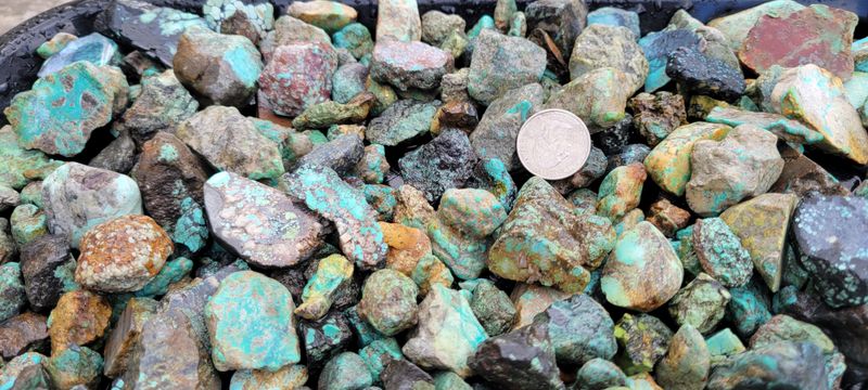 American Turquoise Rough Mixed Mines Hard Stabilized - Half Pound