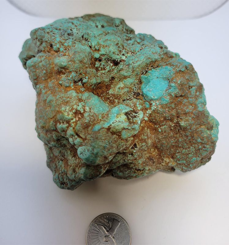 Rare Natural Old Mined Massive Bisbee AZ Turquoise Rough Chunk 2 lb. 10 oz.