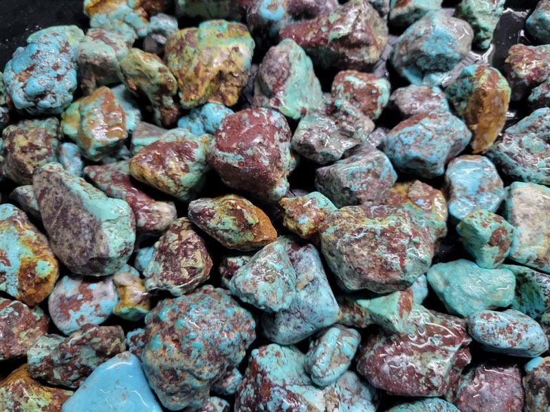 Natural Bisbee Arizona Turquoise Rough Nuggets Half Pound