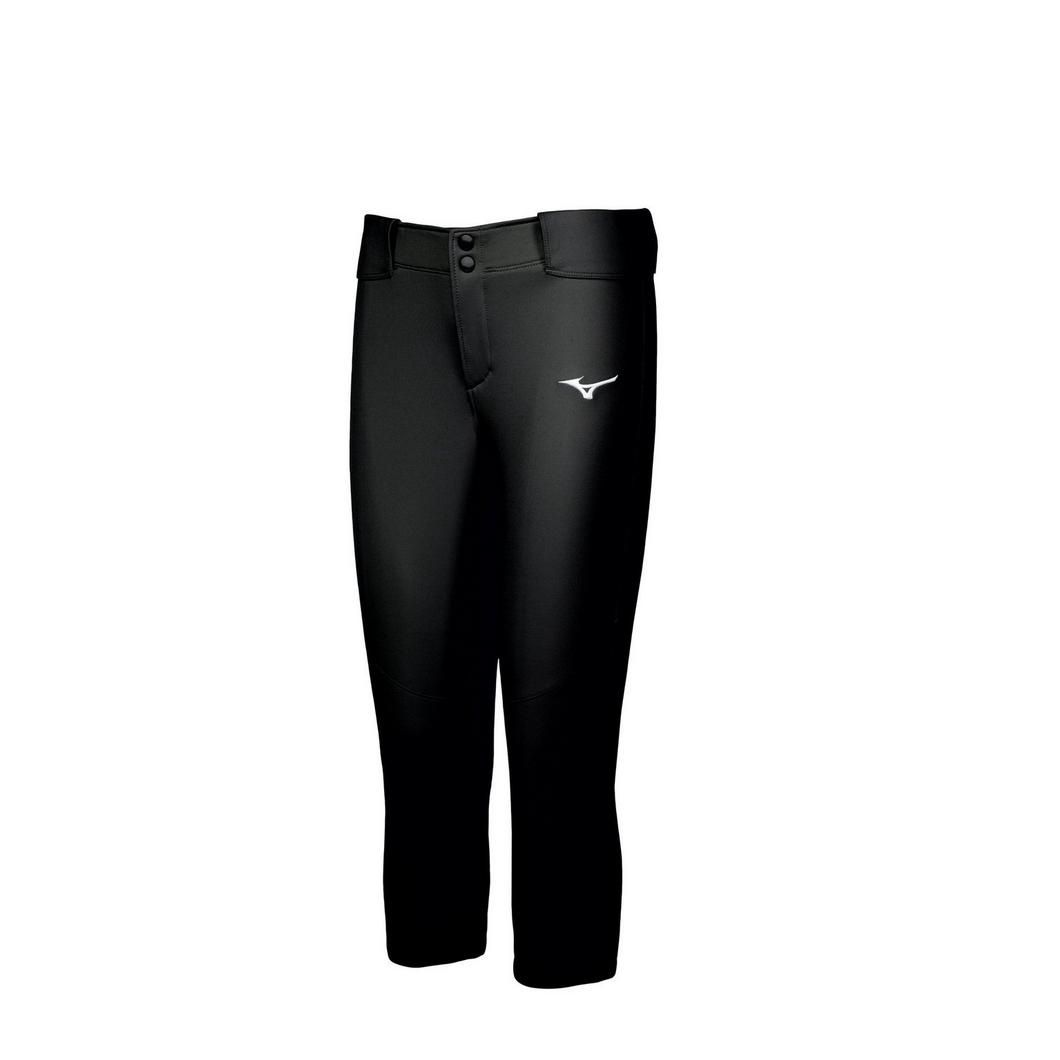 Women&#39;s Belted Stretch Softball Pant, Color: Black, Size: XS