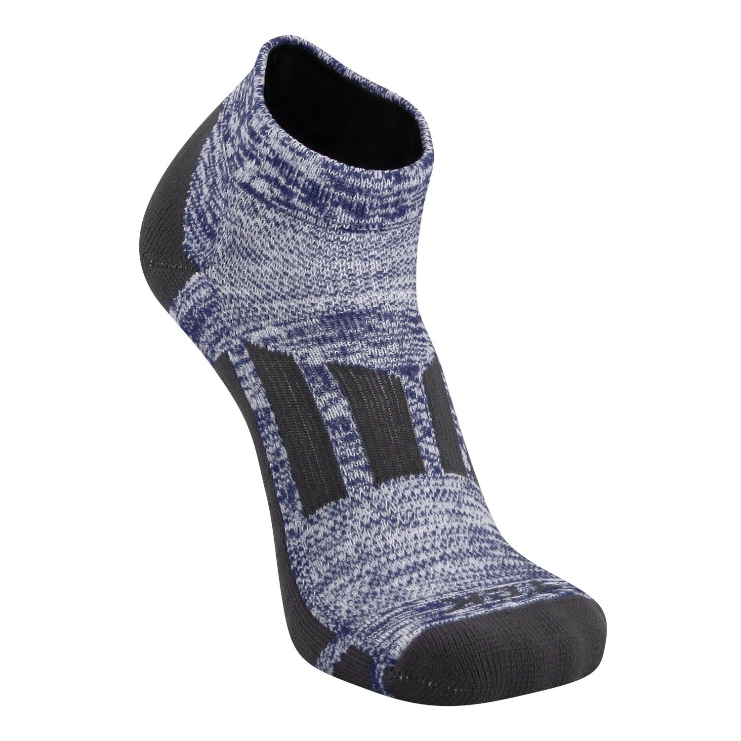 Heathered Polypro Roll Socks, Color: Navy White, Size: M