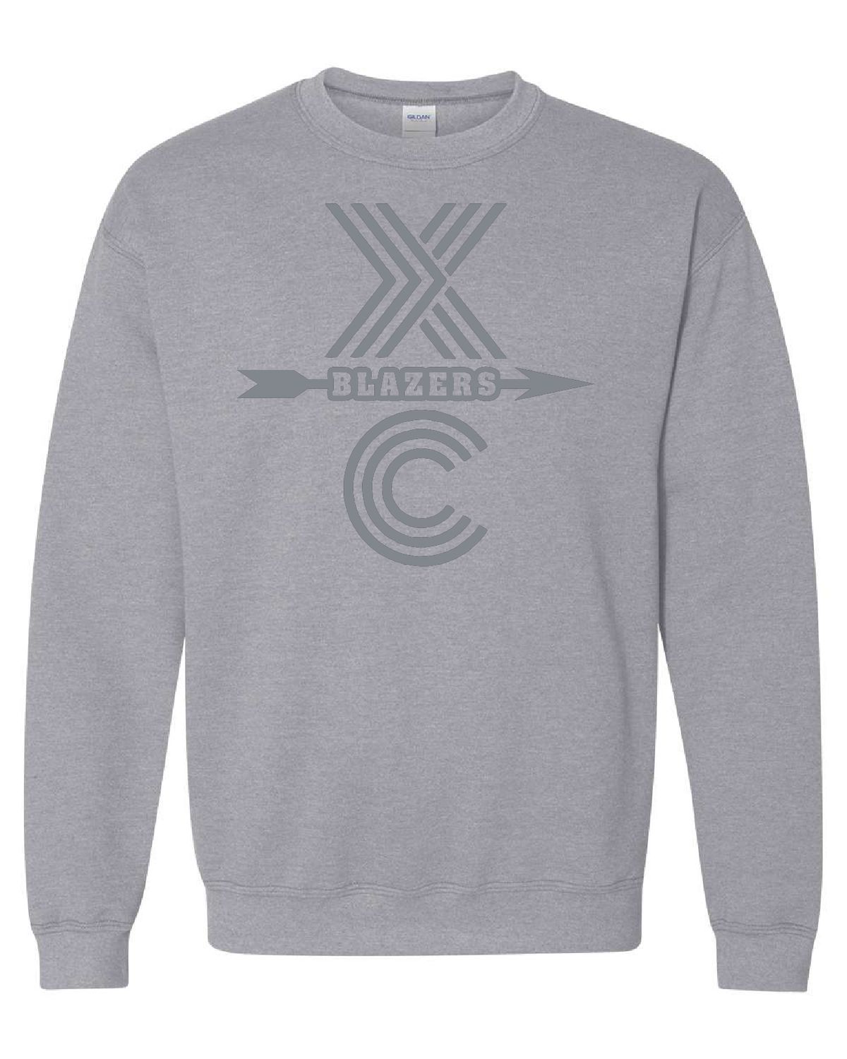 Cross Country - Gilden Heavy Blend Sweatshirt, Size: YS, Color: Gray/ Gray Letters