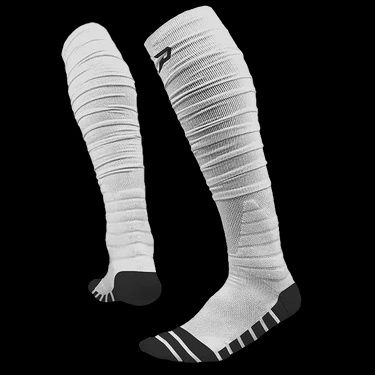 Quantum Knit Extra Long Padded Scrunch Socks, Color: White, Size: Youth