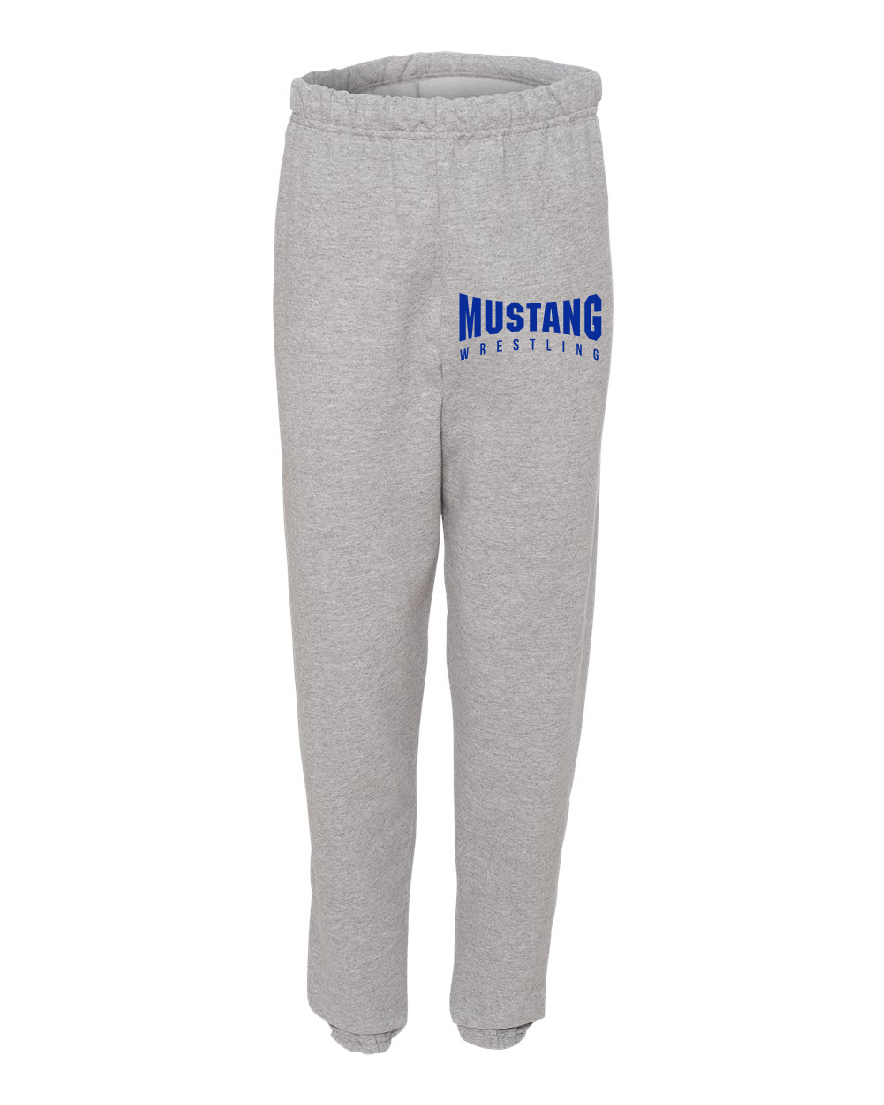 Wheatridge Wrestling- Jerzees NuBlend Sweatpants, Color: Gray/Blue, Size: S