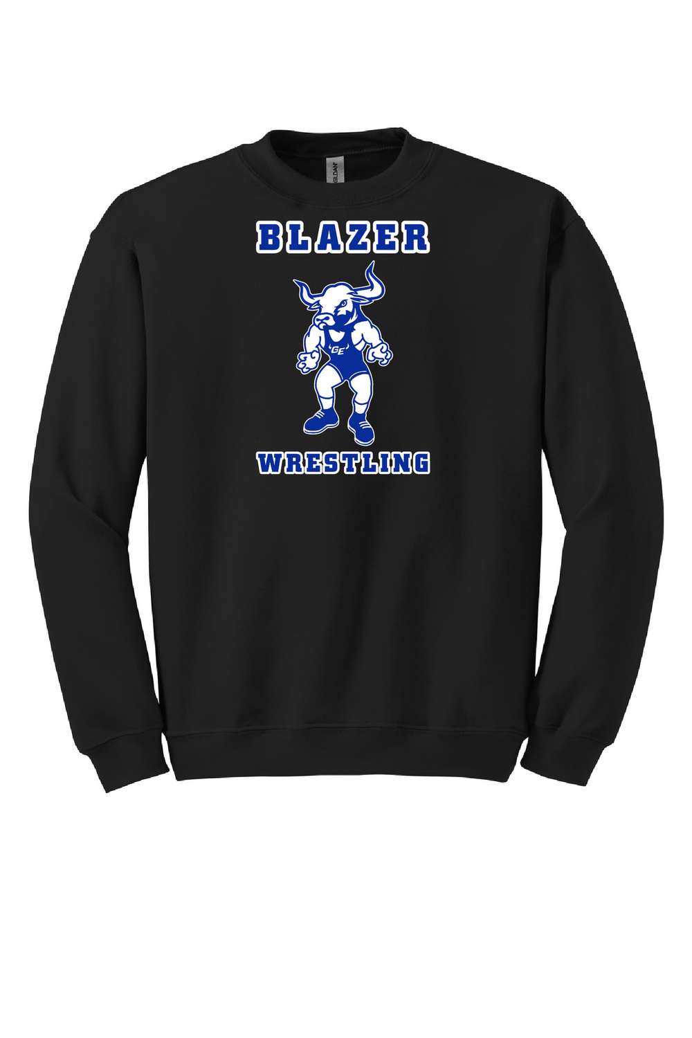 GEHS Wrestling  Bull - Gilden Heavey Blend Sweatshirt, Color: Black, Size: YS