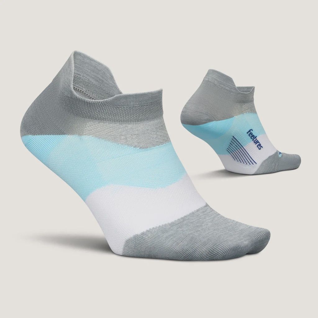 Elite Ultra Light No Show Tab Socks, Color: Gray Sky, Size: M
