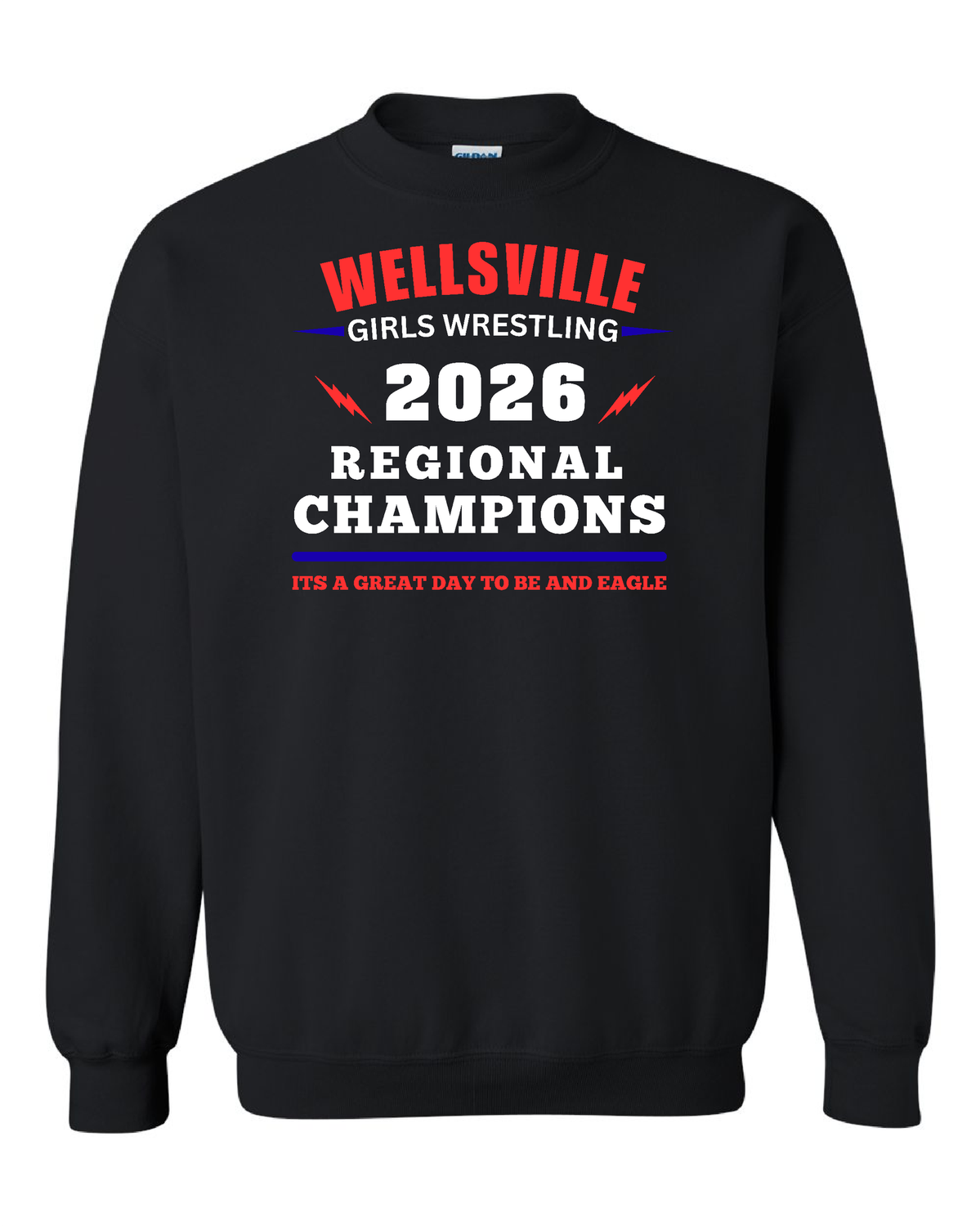 2026-Wellsville Regionals W Names On Back-Sweatshirt- Gildan Heavy Blend