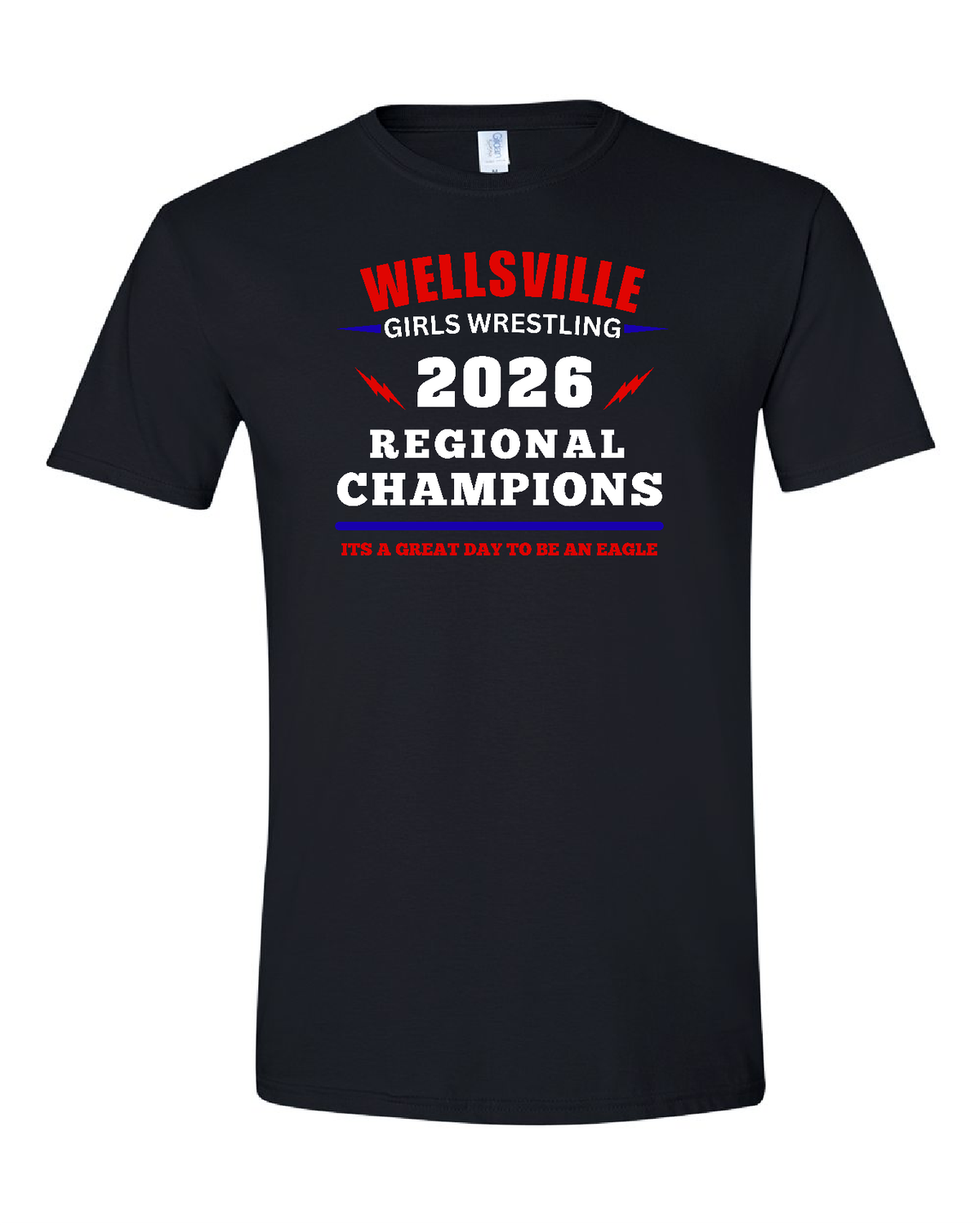 2026-Wellsville Regionals W Names On Back-T-Shirt Gildan Softstyle, Color: Black, Size: YS