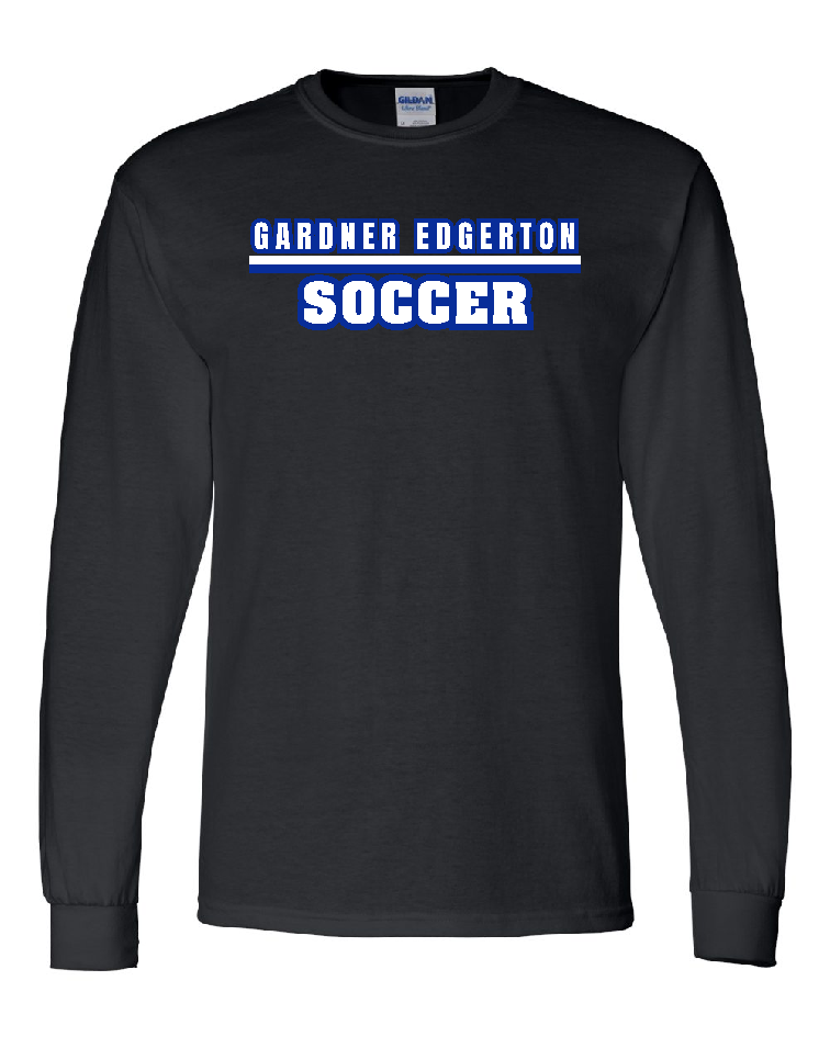 2026 GEHS Girls Soccer Long Sleeve T-Shirt-Gildan Softstyle, Color: Black, Size: YS