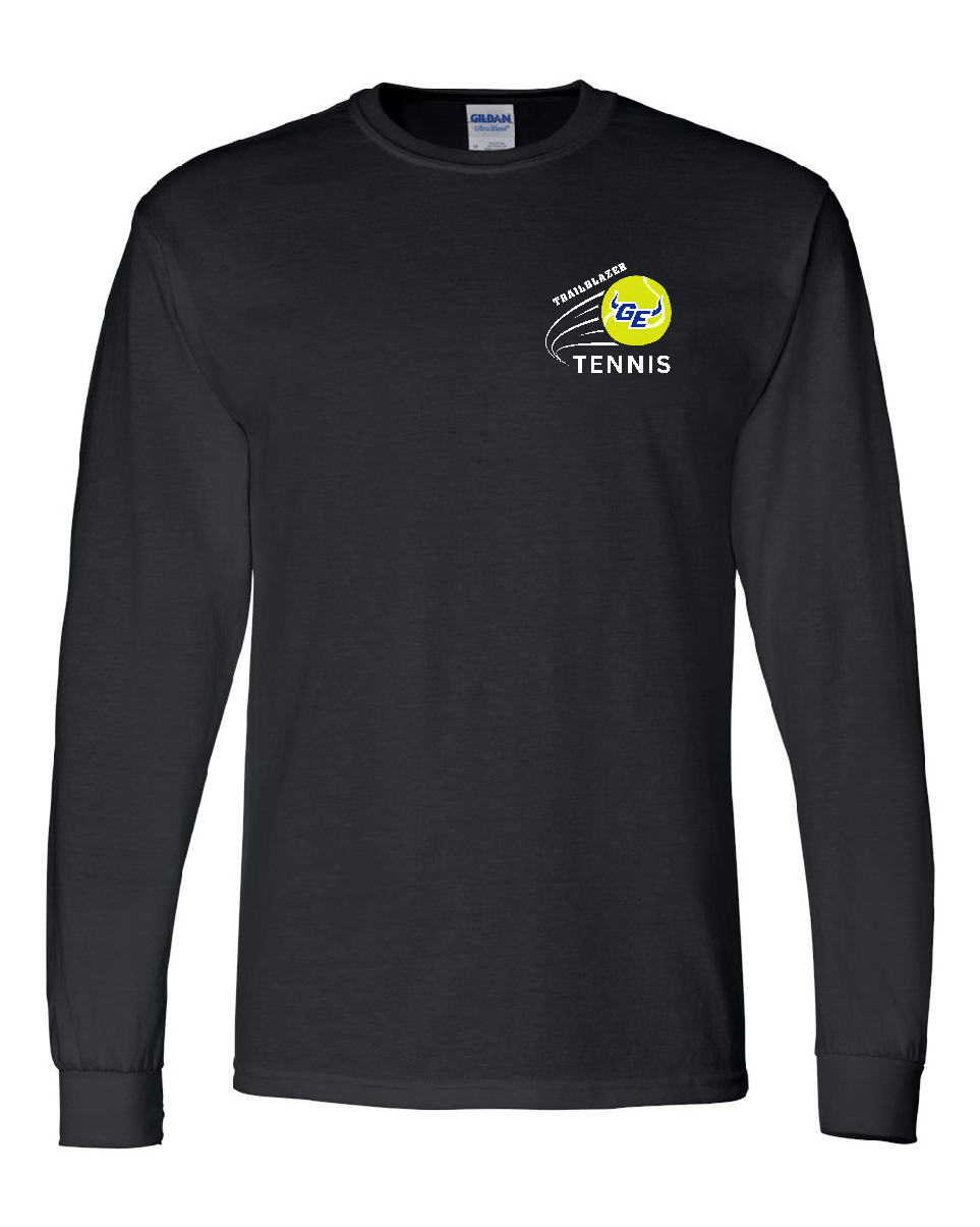 GEHS Tennis  Ball- Gildan Soft Style Long Sleeve T-Shirt, Color: Black, Size: YS