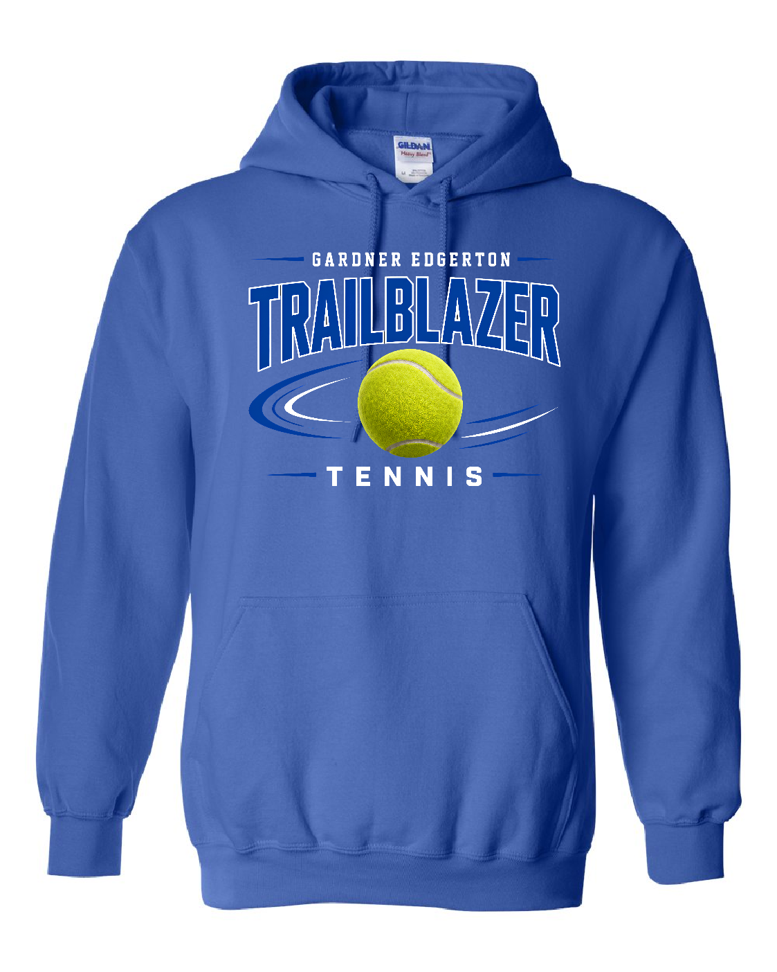 GEHS Tennis Ball- Gildan Heavy Blend Hoodie, Color: Royal, Size: YS