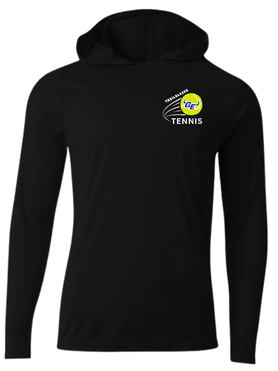 GEHS Tennis  Ball- Polyester Wicking Hoodie, Color: Black, Size: YS