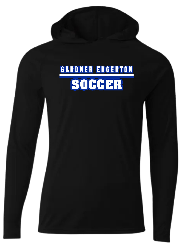 GEHS Soccer -Polyester Wicking Hoodie, Color: Black, Size: YS