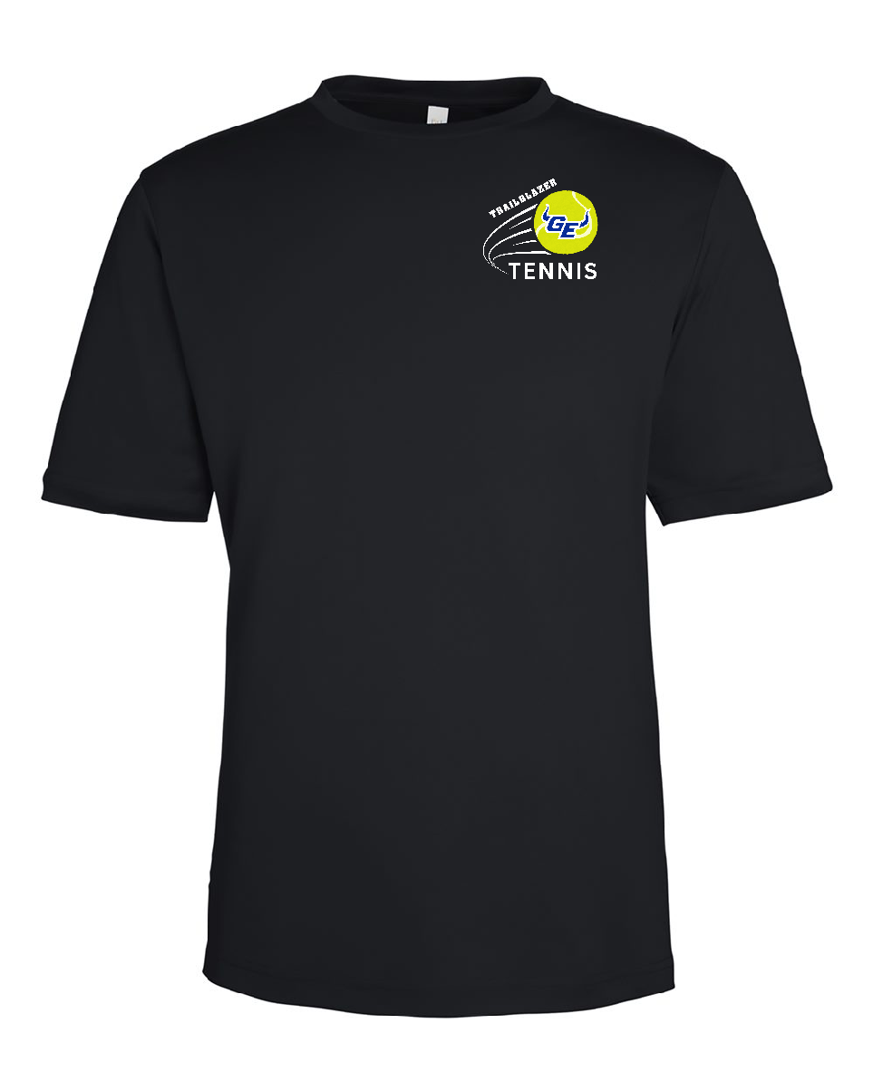 GEHS Tennis Polyester T-Shirt, Color: Black, Size: YS