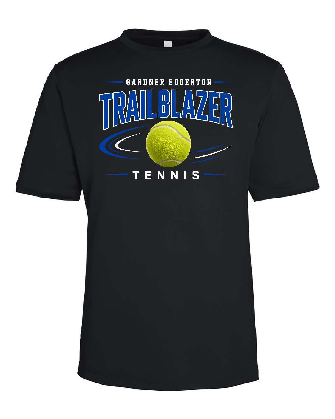 GEHS -Tennis Ball - CE10 Polyester T-Shirt, Color: Black, Size: YS