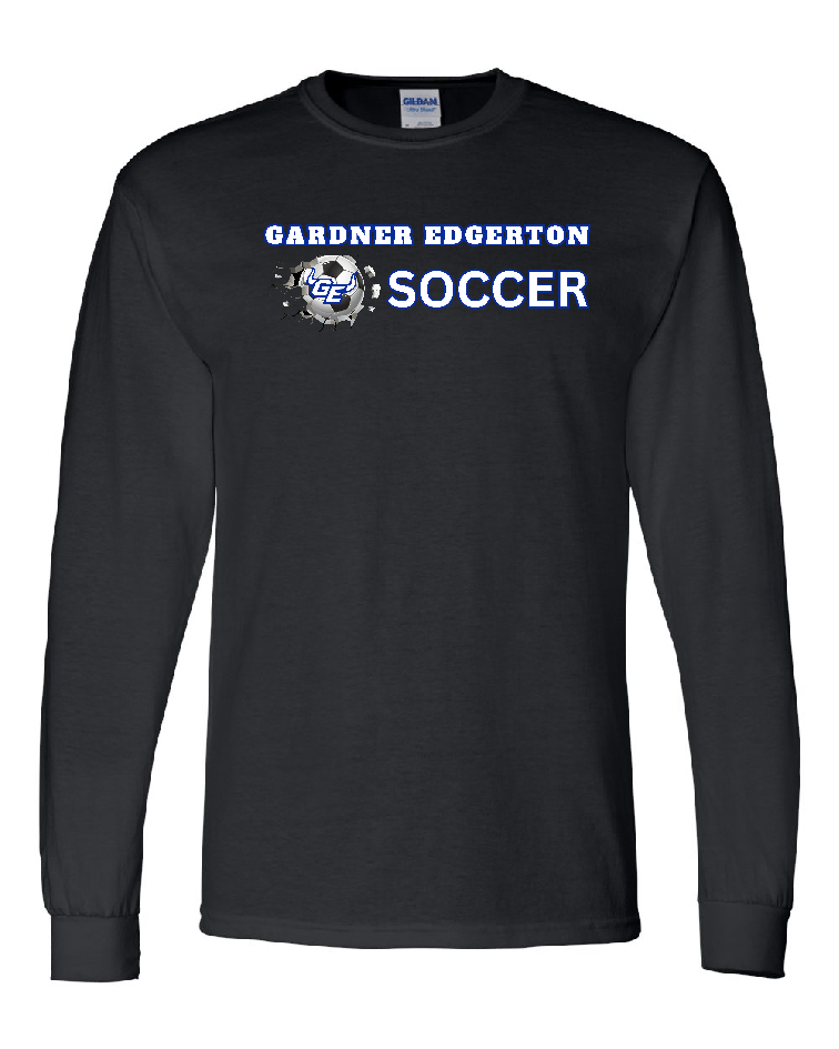 2026 GEHS Girls Soccer Long SleeveT-Shirt_V2-Gildan Softstyle, Color: Black, Size: YS