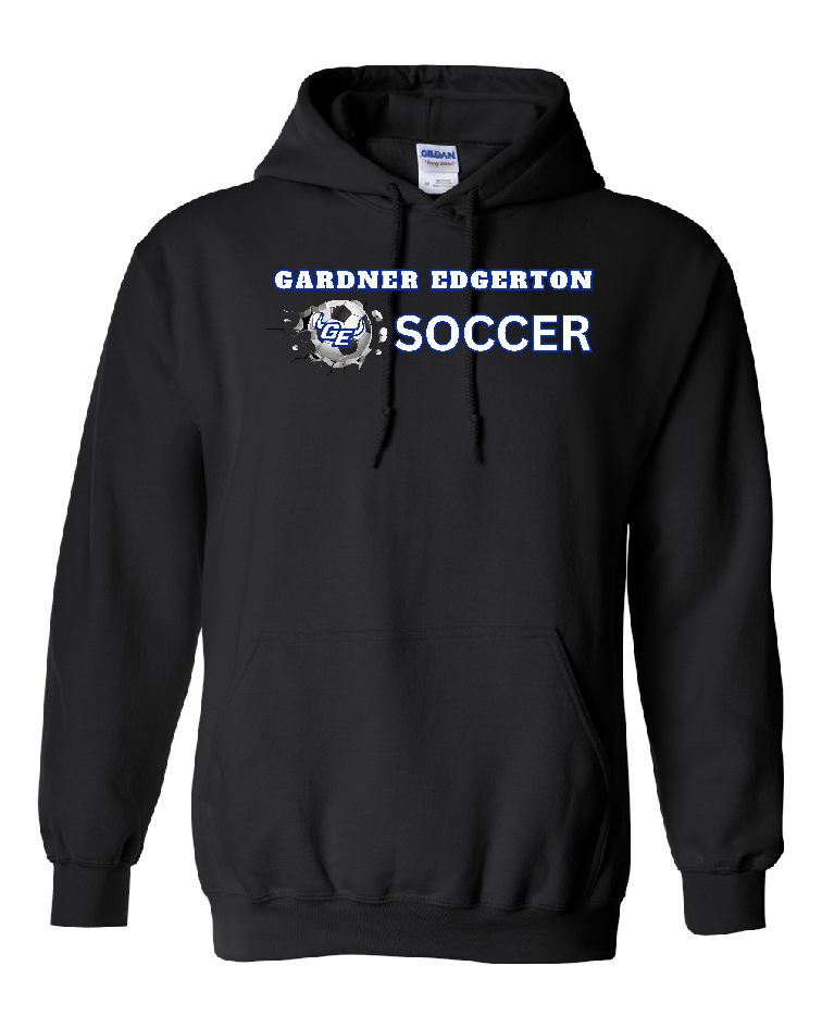 2026 GEHS Girls Soccer Hoodie_2 - Gildan Heavy Blend, Color: Black, Size: YS