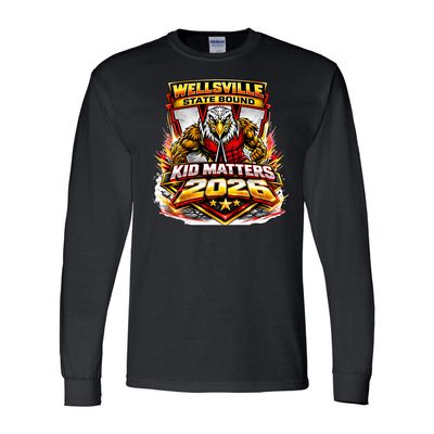 2026-Wellsville Kids State Wrestling Long Sleeve - Gildan Softstyle