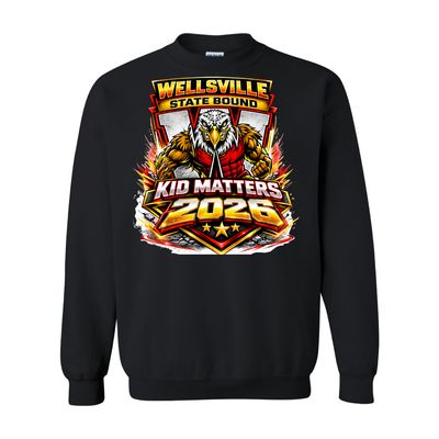 2026-Wellsville Kids State Wrestling Sweatshirt - Gildan Heavy Blend