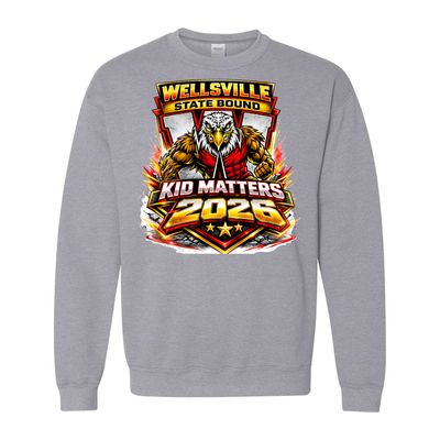 2026-Wellsville Kids State Wrestling Sweatshirt - Gildan Heavy Blend