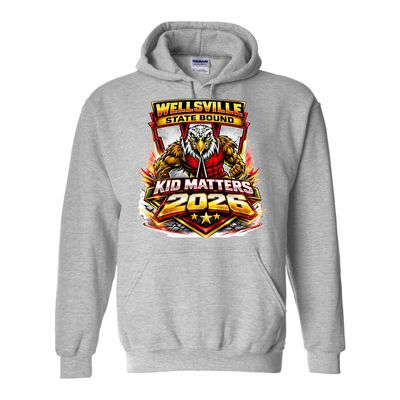 2026-Wellsville Kids State Wrestling Hoodie- Gildan Heavy Blend
