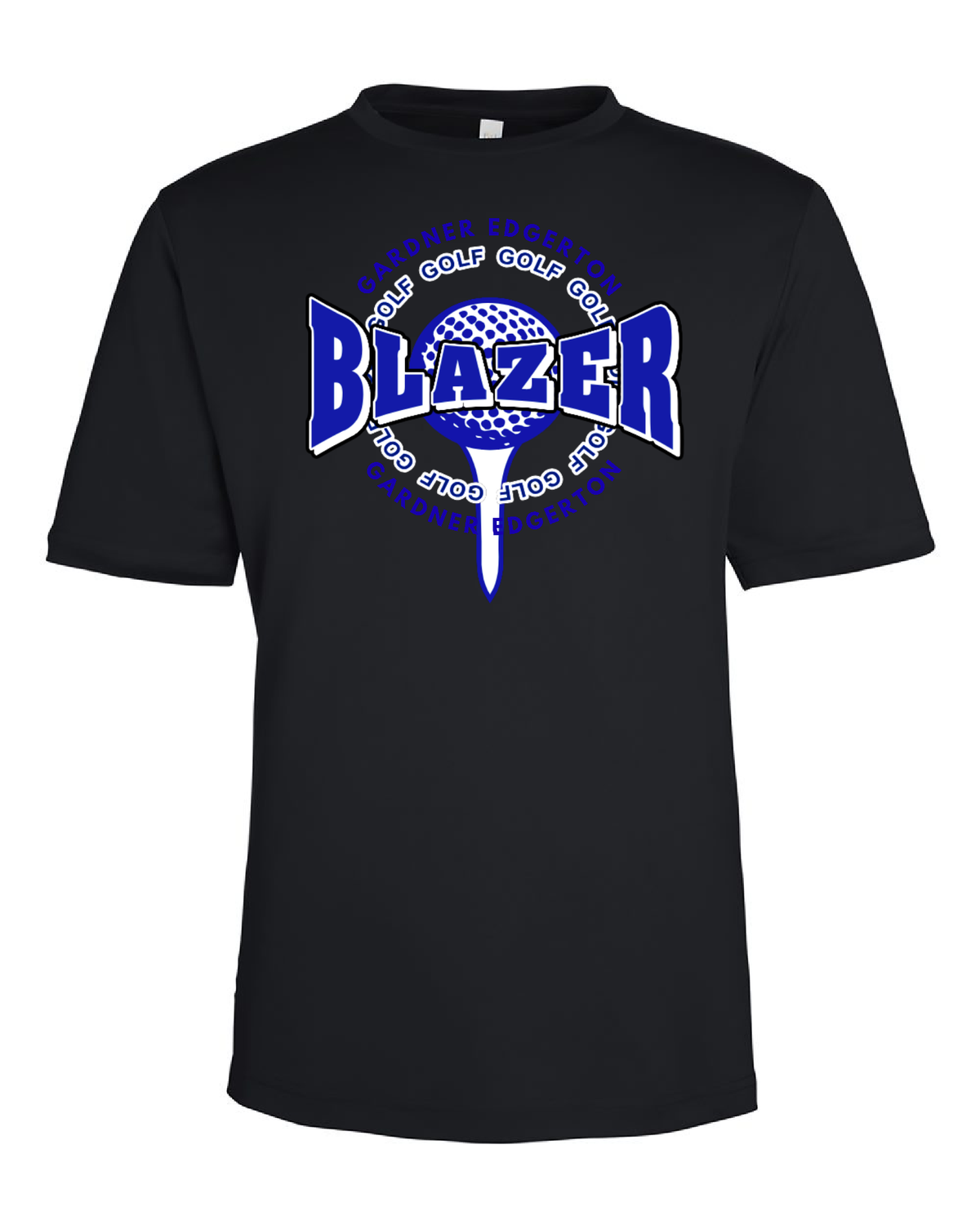 GEHS Golf Polyester T-Shirt - CE10-Tee, Color: Black, Size: YS