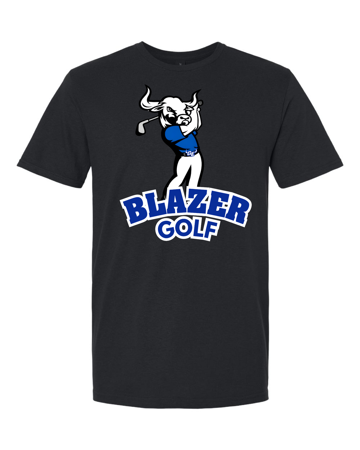 2026 GEHS Golf T-Shirt - Gildan Softstyle - Bull, Color: Black, Size: YS