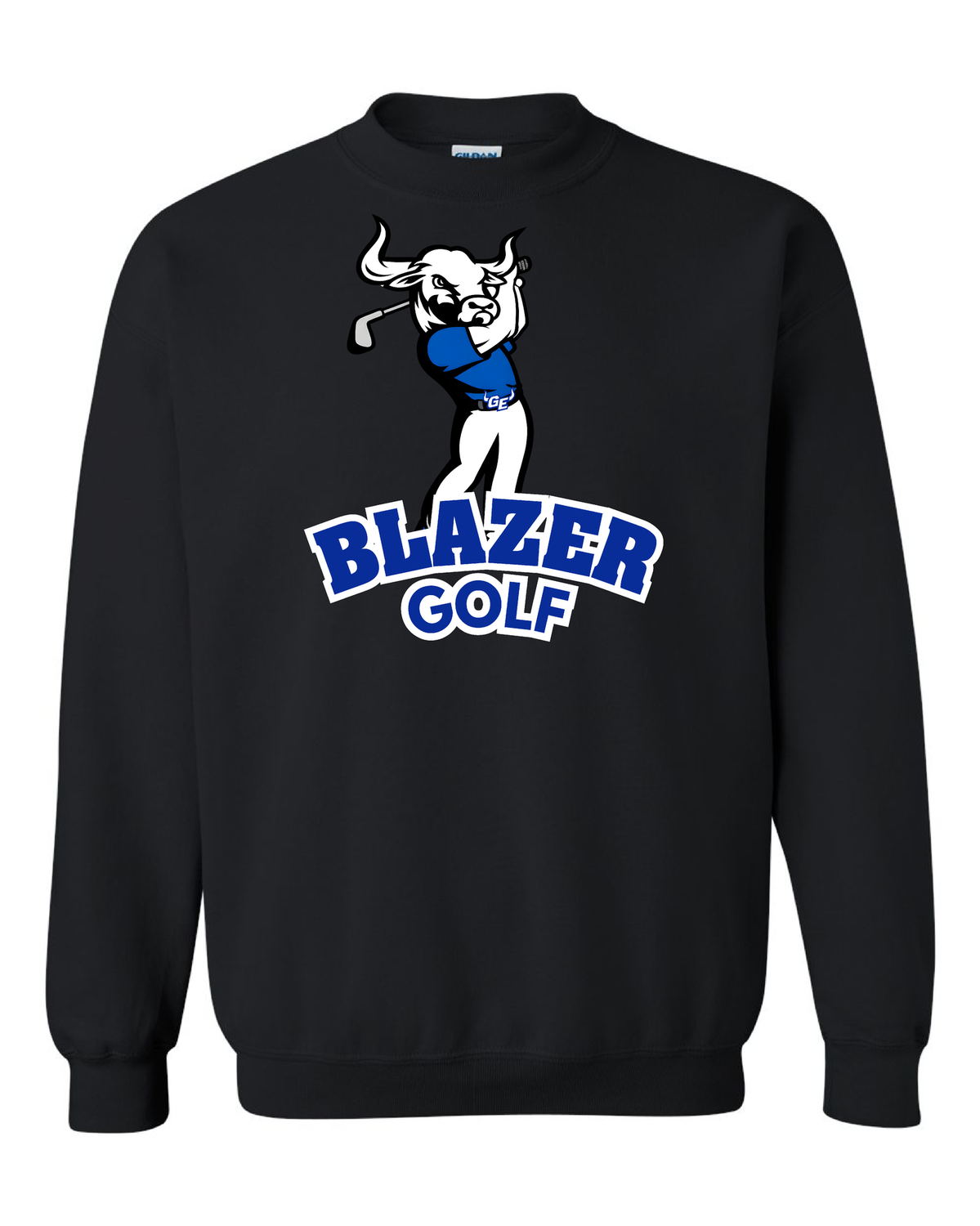 2026 Golf-Sweatshirt-Gildan Heavy Blend - Bull, Color: Black, Size: YS
