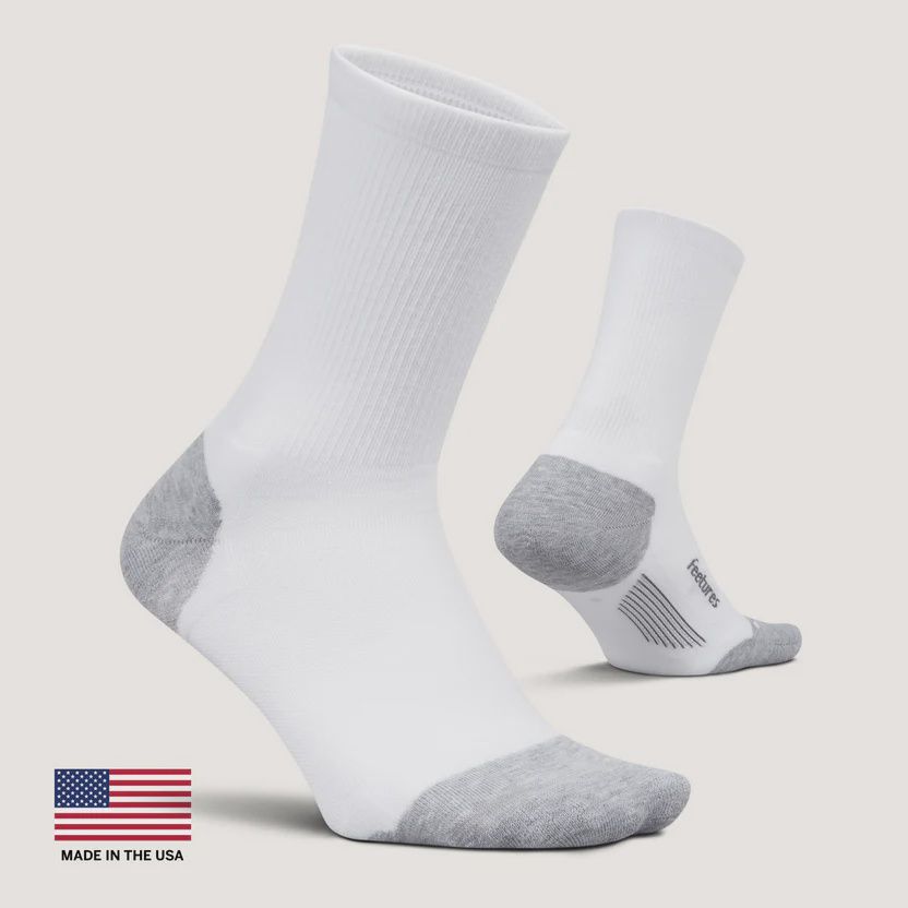 Elite Max Cushion Mini Crew Socks, Color: White, Size: M